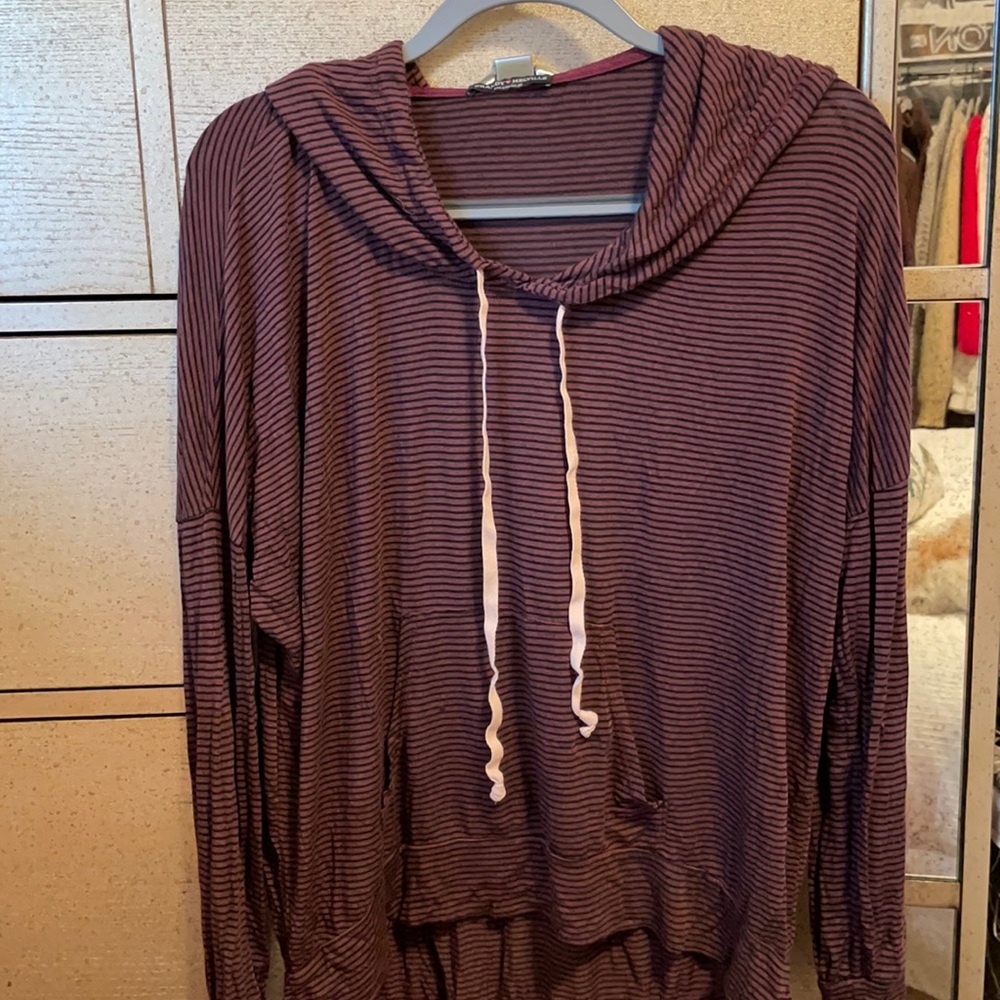 Brandy Melville striped tee hoodie